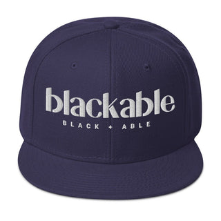 Black Logo Snapback Hat – Structured Fit | Blackable – Black - Owned Woman - Owned Fashion Tech