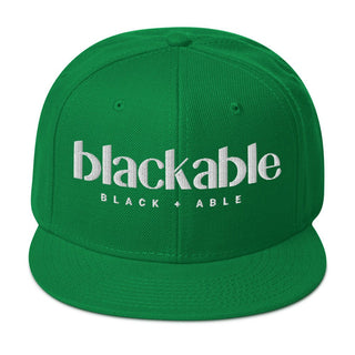 Black Logo Snapback Hat – Structured Fit | Blackable – Black - Owned Woman - Owned Fashion Tech