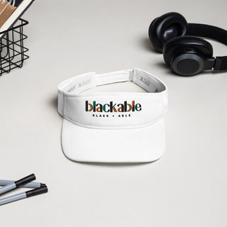 Blackabe Signature White Visor | Blackable – Black - Owned Woman - Owned Fashion Tech