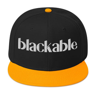 Blackable Black & Gold Snapback Hat | Blackable – Black - Owned Woman - Owned Fashion Tech