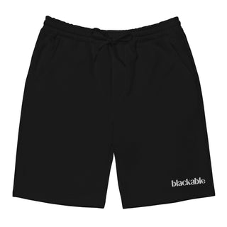 Blackable Branded Essentials Black Fleece Shorts | Blackable – Black - Owned Woman - Owned Fashion Tech