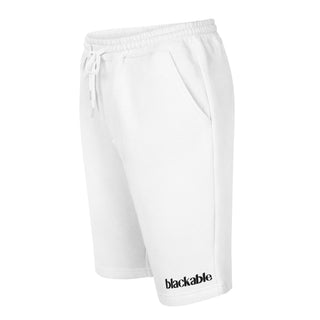 Blackable Branded Essentials White Fleece Shorts | Blackable – Black - Owned Woman - Owned Fashion Tech