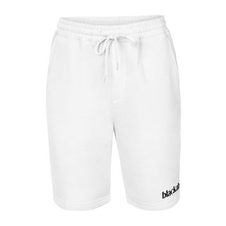 Blackable Branded Essentials White Fleece Shorts | Blackable – Black - Owned Woman - Owned Fashion Tech