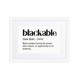Blackable Definition Framed Poster | Blackable – Black - Owned Woman - Owned Fashion Tech