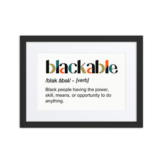 Blackable Definition Framed Poster - Signature Logo Edition | Blackable – Black - Owned Woman - Owned Fashion Tech