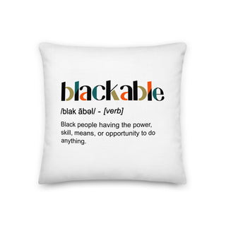 Blackable Definition Square Accent Pillow | Blackable – Black - Owned Woman - Owned Fashion Tech