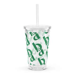 Blackable Monogram Clear Plastic Tumbler | Blackable – Black - Owned Woman - Owned Fashion Tech