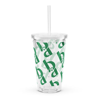 Blackable Monogram Clear Plastic Tumbler | Blackable – Black - Owned Woman - Owned Fashion Tech
