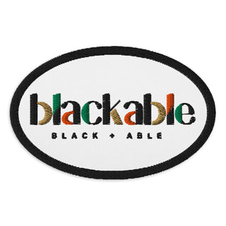 Blackable Signature Oval Patch (White) | Blackable – Black - Owned Woman - Owned Fashion Tech