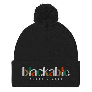 Blackable Signature Pom - Pom Beanie | Blackable – Black - Owned Woman - Owned Fashion Tech