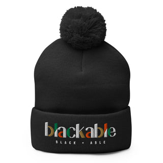Blackable Signature Pom - Pom Beanie | Blackable – Black - Owned Woman - Owned Fashion Tech