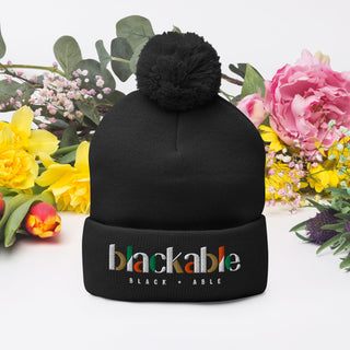 Blackable Signature Pom - Pom Beanie | Blackable – Black - Owned Woman - Owned Fashion Tech