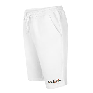 Blackable Signature White Fleece Shorts | Blackable – Black - Owned Woman - Owned Fashion Tech