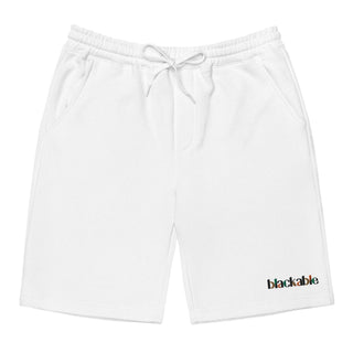Blackable Signature White Fleece Shorts | Blackable – Black - Owned Woman - Owned Fashion Tech
