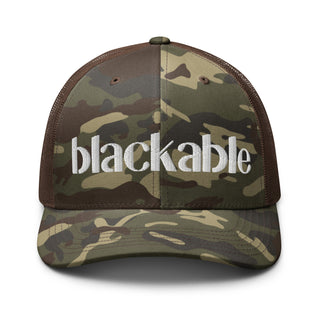 Blackable Vintage Camo Trucker Hat | Blackable – Black - Owned Woman - Owned Fashion Tech