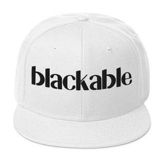 Blackable White Signature Snapback Hat | Blackable – Black - Owned Woman - Owned Fashion Tech