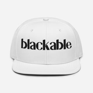Blackable White Signature Snapback Hat | Blackable – Black - Owned Woman - Owned Fashion Tech