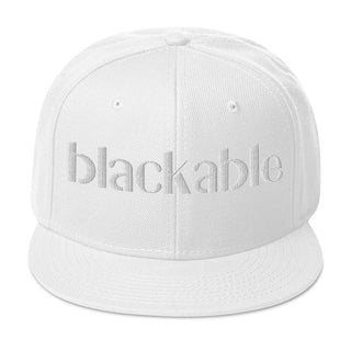 Blackable Whiteout Branded Essentials Snapback | Blackable – Black - Owned Woman - Owned Fashion Tech