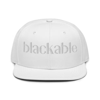 Blackable Whiteout Branded Essentials Snapback | Blackable – Black - Owned Woman - Owned Fashion Tech