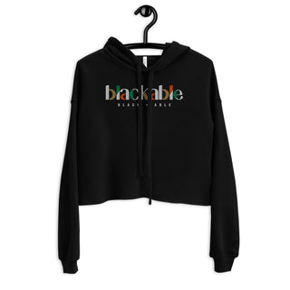 Blackable Women's Cropped Hoodie with XL Signature Logo | Blackable – Black - Owned Woman - Owned Fashion Tech