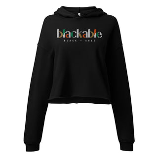 Blackable Women's Cropped Hoodie with XL Signature Logo | Blackable – Black - Owned Woman - Owned Fashion Tech