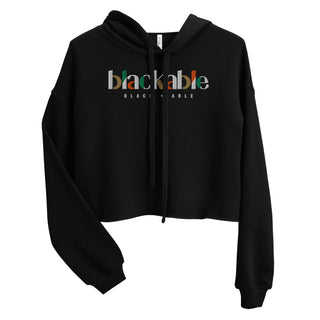 Blackable Women's Cropped Hoodie with XL Signature Logo | Blackable – Black - Owned Woman - Owned Fashion Tech