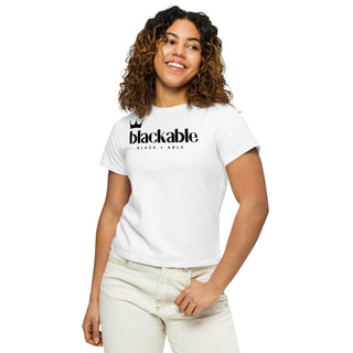 Crowned Logo High-waisted Tee — Women's | Blackable – Black-Owned Woman-Owned Fashion Tech
