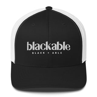 Blackable Trucker Hat (Black/White)