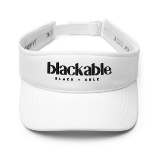 White Visor — Unisex | Black Logo | Blackable – Black-Owned Woman-Owned Fashion Tech